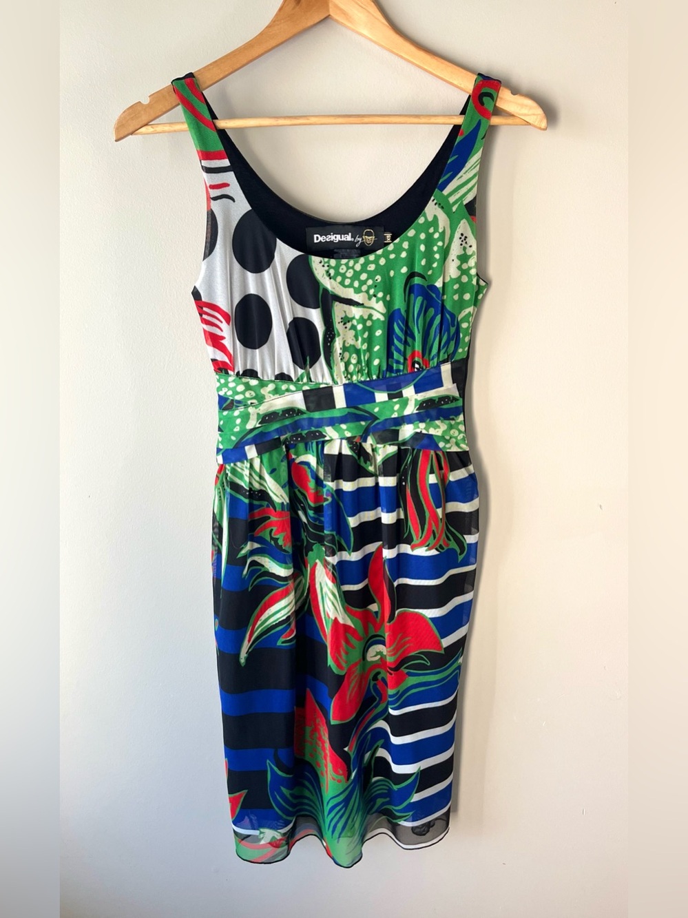 Desigual x Christian Lacroix Multicolour Floral Short Dress Size XS Cocktail